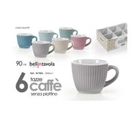 Gicos Set 6 Tazzine Caffè Colorate in Ceramica