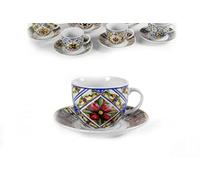 Gicos Set 6 tazzine con piattino caffè Coffee in Ceramica Decoro Terra e Sole 80 ml ARF-830761