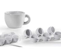 GICOS IMPORT EXPORT SRL Set 6 tazzine Tazze caffè Bianche Colazione capienza 95 CC Forma Bassa QEX-791017