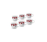 Gicos Set 6 Tazzine Tazze Caffè in Porcellana senza Piattini 80 ml