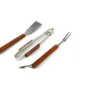Gicos Set Barbecue Inox 3 Pezzi FORCHETTONE Pinza Paletta Utensili Accessori Barbecue OTC-559563