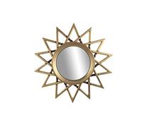 Gicos Specchio tondo forma sole da parete cornice in plastica colore oro anticato 25 * 25 cm MOG-836572