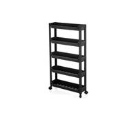 Carrello Slim Salvaspazio da Cucina Bagno Carrellino Portaoggetti 5 Ripiani Nero