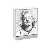 GICOS SRL Mobile scarpiera struttura in legno 2 ante colore bianco 63 * 24 * 80 cm PUR-768736