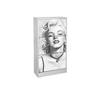 GICOS SRL Mobile scarpiera struttura in legno 3 ante colore bianco 63 * 24 * 120 cm PUR-768743