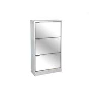 GICOS SRL Mobile scarpiera Struttura in Legno 3 Ante Specchio Colore Bianco 63 * 24 * 120 cm PUR-770166
