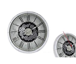 GICOS SRL Orologio da Parete con Ingranaggi in Movimento Bianco 76 cm