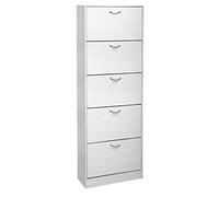 SCARPIERA 5 ANTE LEGNO MODERNA SLIM SALVASPAZIO DOPPIO VANO BIANCA 1806324 cm