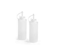 GICOS SRL Set 2 bottiglie contenitore salse squeeze con tappo dispenser bianco 350 cl 19 cm ANU-533532
