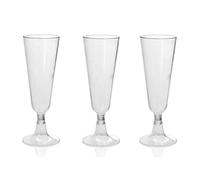 GICOS SRL Set 3 bicchieri calici flute riutilizzabili 180 ml 16 cm in plastica bicchieri spumante classico trasparente WSI-656705