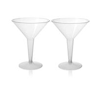 GICOS SRL Set 3 bicchieri calici martini riutilizzabili 180 ml 15 cm in plastica bicchieri spumante classico trasparente WSI-656934