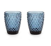 GICOS SRL Set 6 bicchieri bichiere acqua 250 ml in vetro colore blu 10 cm GIN-820496