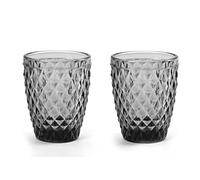GICOS SRL Set 6 bicchieri bichiere acqua 250 ml in vetro colore grigio 10 cm GIN-820465