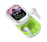 GiDaCom Cuffie Bluetooth con Display a Schermo - Auricolari Wireless con Cancellazione Attiva del Rumore, Notifiche in Tempo Reale, 50h di Autonomia, Traduzione 24 Lingue, Impermeabili (Bianco)