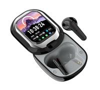 GiDaCom Cuffie Bluetooth con Display a Schermo - Auricolari Wireless con Cancellazione Attiva del Rumore, Notifiche in Tempo Reale, 50h di Autonomia, Traduzione 24 Lingue, Impermeabili (nero)