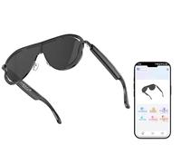 GiDaCom Occhiali Smart Bluetooth con IA - Traduttore in Tempo Reale, Ascolta Musica e Rispondi alle Chiamate con un Design Unico (A17 Nero)