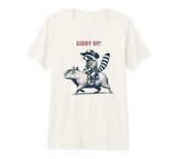 Giddy Up Cowboy Pronto per Rodeo/Raccoon Capybara Maglietta Premium