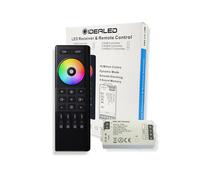 GIDEALED Controller LED RGB con telecomando RF, controller LED wireless da 2,4 GHz + kit di controllo remoto a 4 zone, controllo di gruppo a 4 fili DC5 V DC12 V DC24 V RGB LED striscia luce