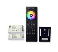 GIDEALED Controller LED wireless 2,4 G con telecomando RF, 2 x controller LED RGBW + telecomando a 4 zone di controllo di gruppo DC5V-24V 5 fili SMD COB RGBW LED striscia luci dimmerabili cambia
