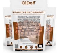GiDeli Arachidi Caramellate 3 x 1 kg - Tostate e Pralinate, Snack Dolce | Chicchi interi dall'Argentina, glassa sottile e dorata, topping per gelato, torte e insalate, vegano