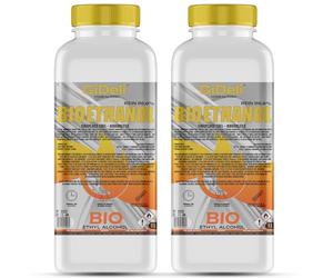 GiDeli Bioetanolo da 2 l, inodore, 96,6% etanolo, per caminetti interni ed esterni, incolore, da mais e barbabietola da zucchero