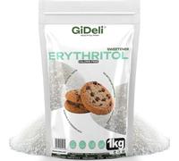 GiDeli Eritritolo Cristallino 1 kg - Dolcificante Zero Calorie | senza retrogusto amaro, per caffè, tè e primi dolci fatti in casa, busta richiudibile, grani sempre sciolti