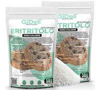 GiDeli Eritritolo Cristallino 10 kg in 2 Buste - Dolcificante Zero Calorie | senza retrogusto amaro, per pasticceria di casa e cucina semiprofessionale, buste da aprire una alla volta, grani sciolti