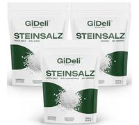GiDeli Salgemma Integrale 3 kg - Sale Grosso da Cucina Non Raffinato | un solo ingrediente, macinasale e salatura a mano, acqua di cottura, salamoia, conserve domestiche, grana grossa