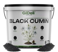GiDeli Semi di Cumino Nero 3kg - Vera Nigella Sativa Intera dalla- Aroma Profondo e Terroso, Accuratamente Selezionato - Semi di Nigella Freschi Vegani per Pane, Insalate, Yogurt e Tisana