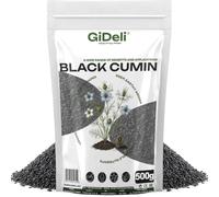 GiDeli Semi di Cumino Nero 500 g - Nigella Sativa Intera | Aroma Profondo e Terroso, Accuratamente Selezionati, Semi Freschi Vegani per Pane, Insalate, Yogurt e Tisane