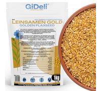 GiDeli Semi di Lino Dorati 1kg - Ricchi di Acidi Grassi Omega 3 e Proteine - Poveri di Zuccheri - Perfetti per la Cottura al Forno - Vegani - Integrali e Naturali - Ideali per Muesli e Pane