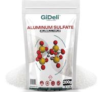 GiDeli Solfato di Alluminio 200 g in Polvere - Flocculante 100% Puro | Trattamento dell'Acqua e Chiarificazione della Piscina, Acidificazione del Suolo per Ortensie Blu