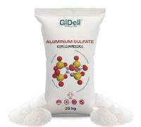 GiDeli Solfato di alluminio, 25 kg, polvere 100% puro, flocculante per il trattamento dell'acqua e la chiarificazione della piscina, medio fine per l'acidificazione del suolo per ortensie blu, sale