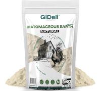 GiDeli Terra di diatomea 5 kg - Per polli e giardino | Polvere di silicato amorfo da alghe fossili, ad alto assorbimento, aggiunta per lettiera e bagni di sabbia