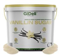 GiDeli Zucchero Vanigliato 10 kg in Secchiello - Vanillina per Dolci | nota delicata su torte e biscotti, adatto a creme e budini, grana fine facile da dosare, etichetta essenziale