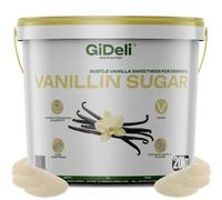 GiDeli Zucchero Vanigliato 20 kg in Secchiello - Vanillina per Dolci | nota delicata su torte e biscotti, adatto a creme e budini, grana fine facile da dosare, etichetta essenziale