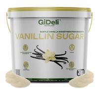 GiDeli Zucchero Vanigliato 3 kg in Secchiello - Vanillina per Dolci | nota delicata su torte e biscotti, adatto a creme e budini, grana fine facile da dosare, etichetta essenziale