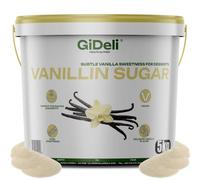 GiDeli Zucchero Vanigliato 5 kg in Secchiello - Vanillina per Dolci | nota delicata su torte e biscotti, adatto a creme e budini, grana fine facile da dosare, etichetta essenziale