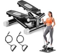 GIDGIMO Twist Stepper con Bande di Resistenza, Mini Stepper Idraulico per Casa, Allenamento Total Body per Gambe, Glutei, Addome e Braccia, Attrezzo Fitness Compatto e Silenzioso