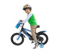 GIDRLL Bicicletta per bambini da 14 pollici, regolabile in altezza, freestyle BMX per ragazzi e ragazze dai 3 ai 6 anni, con rotelle stabilizzatrici, borraccia e doppio sistema frenante