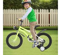 GIDRLL Bicicletta per bambini da 16 pollici, regolabile in altezza, Freestyle BMX, per ragazzi e ragazze dai 4 ai 6 anni, con luce, ruote di supporto e doppio sistema frenante