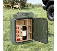 GIDRLL Tanica bar in metallo, minibar con serratura con scomparti in legno, come regalo per uomini, bar mobili, 35 x 15,5 x 47 cm