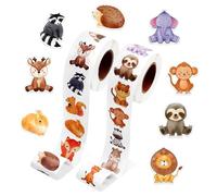 GIDWRIY 1000 Pezzi Adesivi Animali per Bambini,Etichette Adesive Cartoni Animati,Stickers Ricompensa,Stickers Motivazionali,Sticker Animali Del Bosco,Sticker Carini Kawaii per Diario Scrapbook