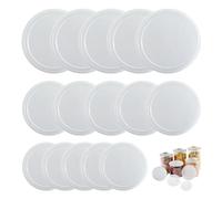 GIDWRIY 15 Pezzi Coperchi In Plastica per Barattoli In 3 Misure,Tappi Barattoli Riutilizzabili,Tappi per Lattine Trasparente,Coperchio Ermetico Universale,Coperchio per Lattine Di Cibo per Animali