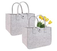 GIDWRIY 2 PCS Borsa in Feltro 30 X 20 X 18 CM,Sacchetti Regalo in Feltro,Borse in Feltro Porta Legna,Borsa per la spesa pieghevole,Borse Shopper,Sacchetti Porta Oggetti Riutilizzabile per Viaggio