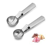 GIDWRIY 2 Pezzi Cucchiaio Dosatore Gelato,Porzionatori da Gelato In Acciaio Inox,Paletta Gelatos Pallina,Cucchiaio Porzionatore Paletta,Ice Cream Scoop,Sacabolas Gelatos con Grilletto per Torte,Frutta