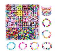 GIDWRIY 2300 Perline per Braccialetti Bambina,Kit Perline per Collane,Gioielli,Colorate Perlines da Infilare,Kit Braccialetti Fai Da Te,Beads For Bracelets,Artigianali Perlines Di Argilla Polimerica