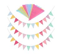 GIDWRIY 3 Pezzi Bandierine Triangolari Colorate,Bandierine Tessuto da Esterno,Bandierina da Festa,Multicolore Festone Striscione Bandiere,Ghirlanda per Festa di Compleanno,Ghirlande per Decorazioni
