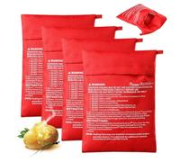 GIDWRIY 4 Pezzi Sacchetto Patate Microonde Fritte,Borsa per Patate in Microonde,Sacco Cuoci Patate per Microonde,Sacchetto per Patate Lavabili,Borsa per Patate Microonde da Cucina,Cooking Bag-Rosso