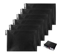GIDWRIY 6 Pezzi Bustine Porta Soldi 21x14,8 cm,Buste con Cerniera Portaoggetti,Buste Impermeabili oer Documenti,Sacchetto Portadocumenti A5,Bustine Tessuto con Zip,Borsa da Banca per Casa, Lavoro